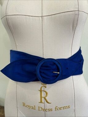 80’s Trussardi suede, leather, wide cobalt belt small